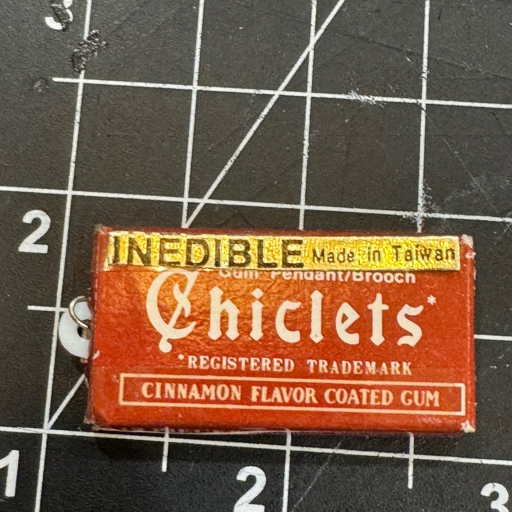 Vintage Chiclets Cinnamon Gum Pendant Brooch Charm‎ Miniature Adams Novelty Mini